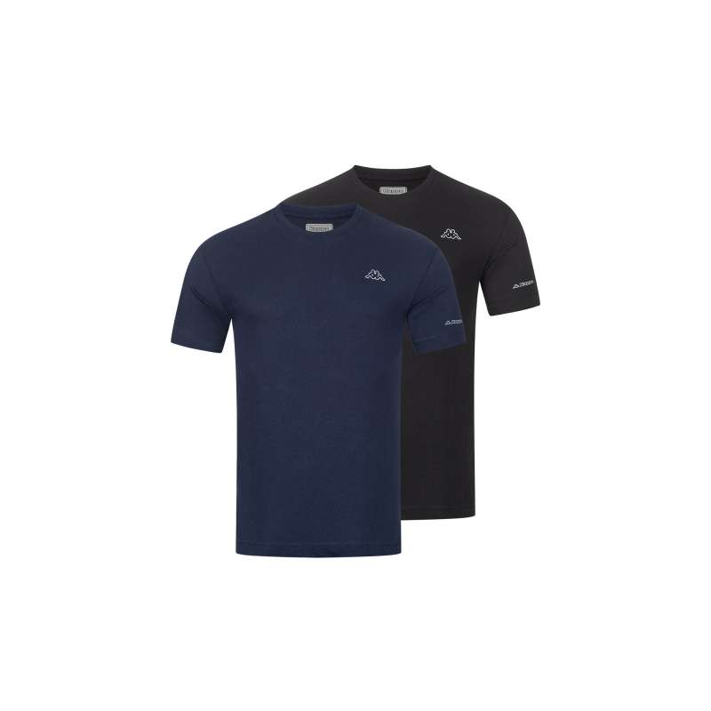 KAPPA Männer T-Shirt 2er Set Black Beauty Dress Blue