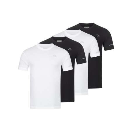 KAPPA Männer T-Shirt 4er Set Bright White Black Beauty