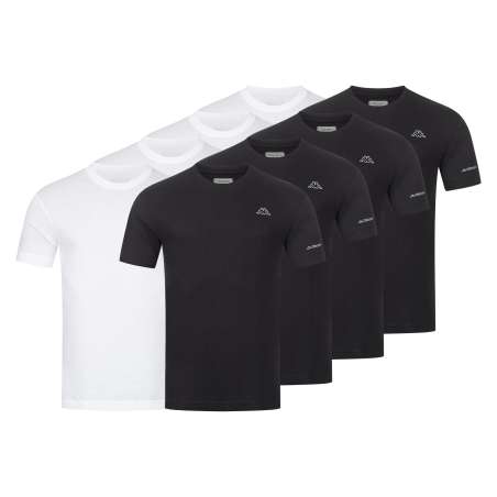 KAPPA Männer T-Shirt 8er Set Bright White Black Beauty