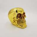 Spardose mit Schloss, Totenkopf, ca. 15 cm, sortiert, gelb gold