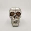 Spardose mit Schloss, Totenkopf, ca. 15 cm, sortiert, silber matt