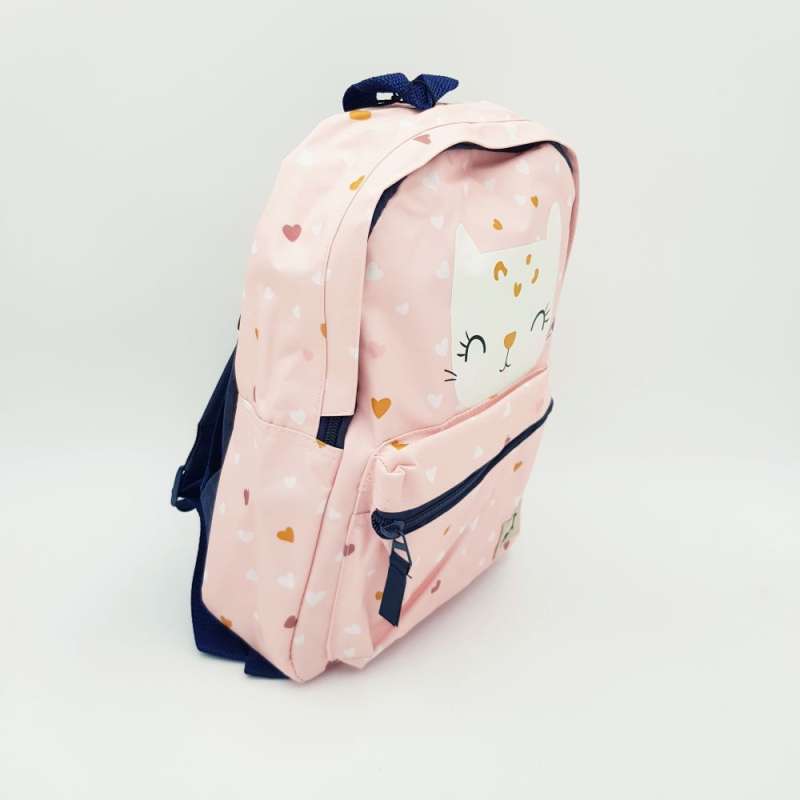 VADOBAG Rucksack We Are Fun Katze Rosa seitlich mit Reißverschluss