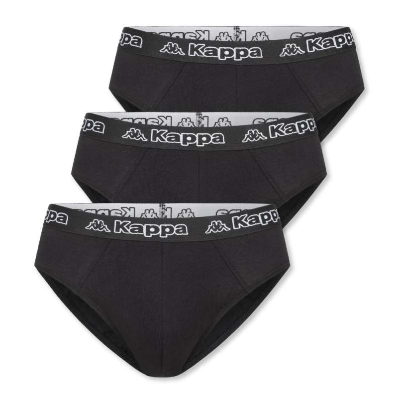 KAPPA Herren Unterwäsche - Slips black beauty 3er Set