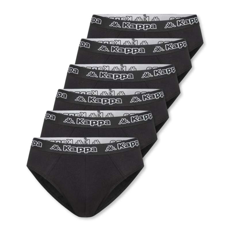 KAPPA Herren Unterwäsche - Slips black beauty 6er Set