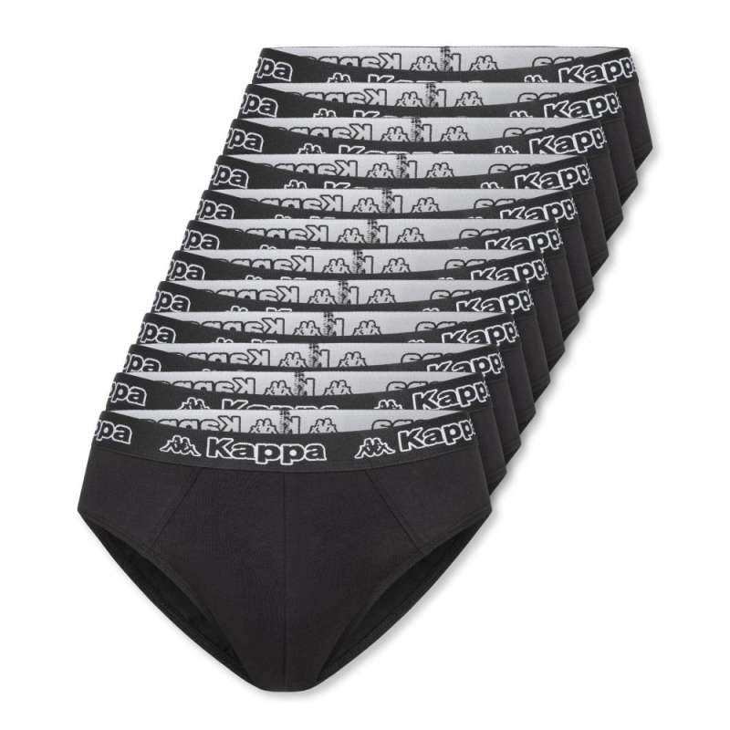 KAPPA Herren Unterwäsche - Slips black beauty 12er Set