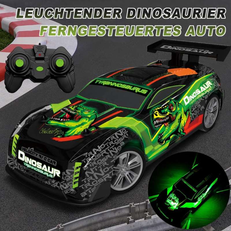 Ferngesteuertes Auto RC Drift Car Dinosaurier mit LED-Leuchten im Set